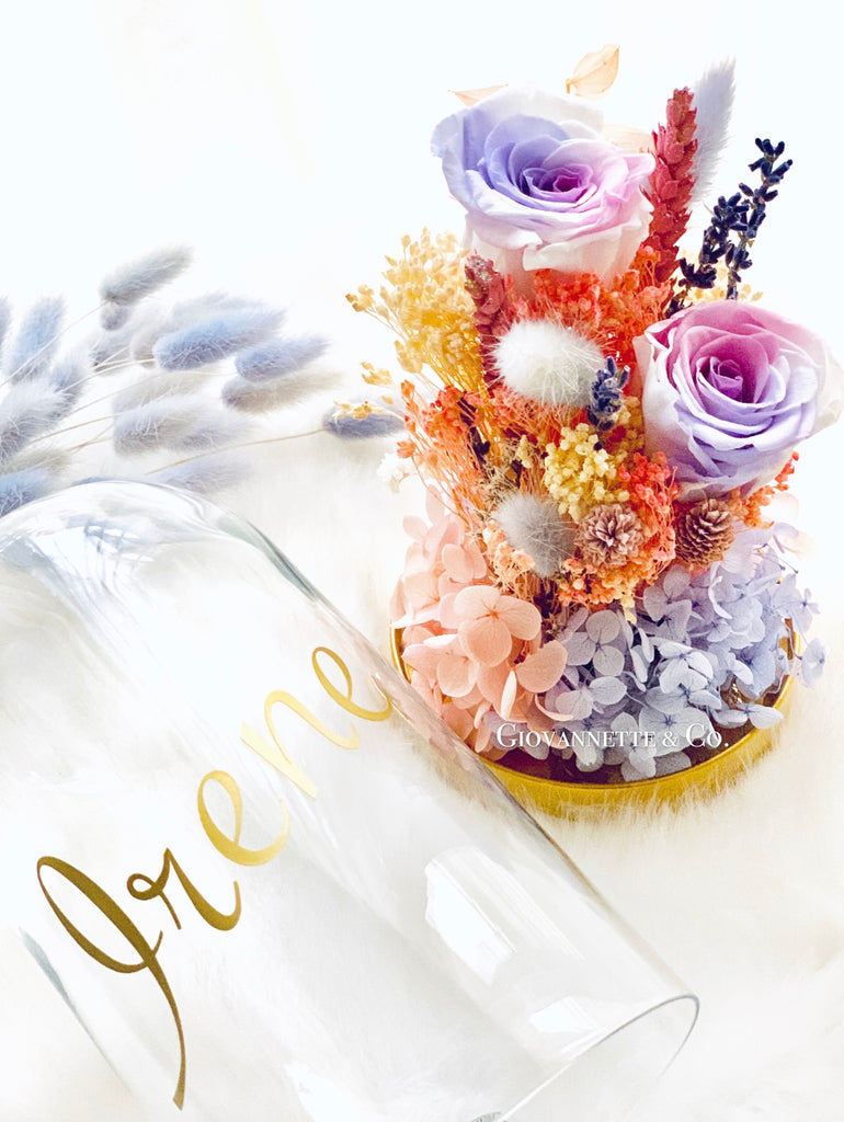 Personalized Everlasting Bell Jar Blooms