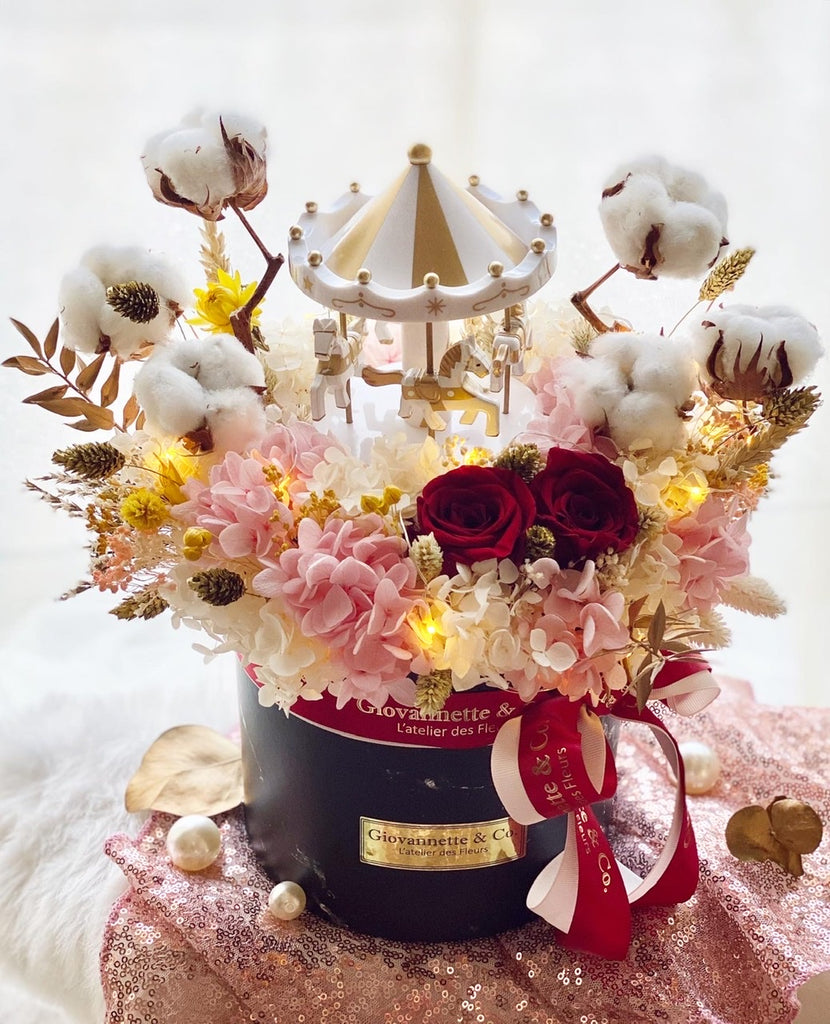 Whimsical Carousel Music Blooms Box (Preserved Flowers)