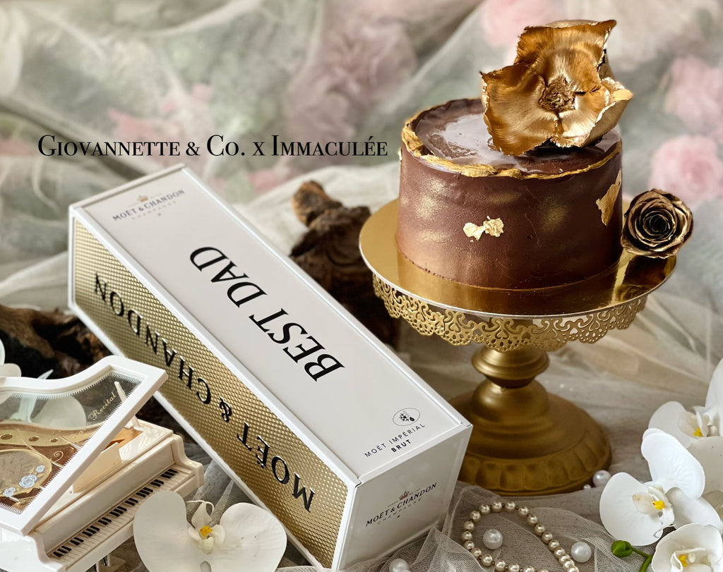 King of the Kings Bundle - Belgian Chocolate MSW Durian Cake with Personalized Champagne or Eternity Bloom Box