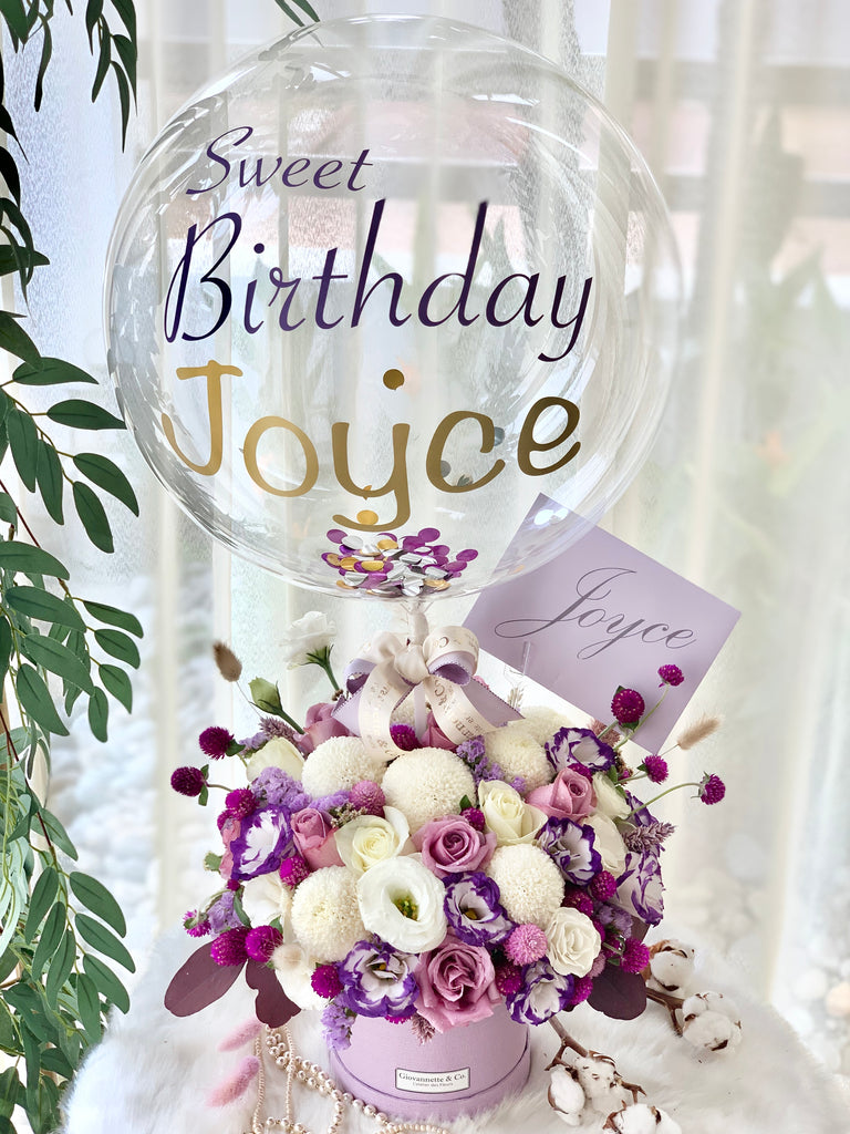 Purple Dreams with 14” Personalized Confetti Balloon