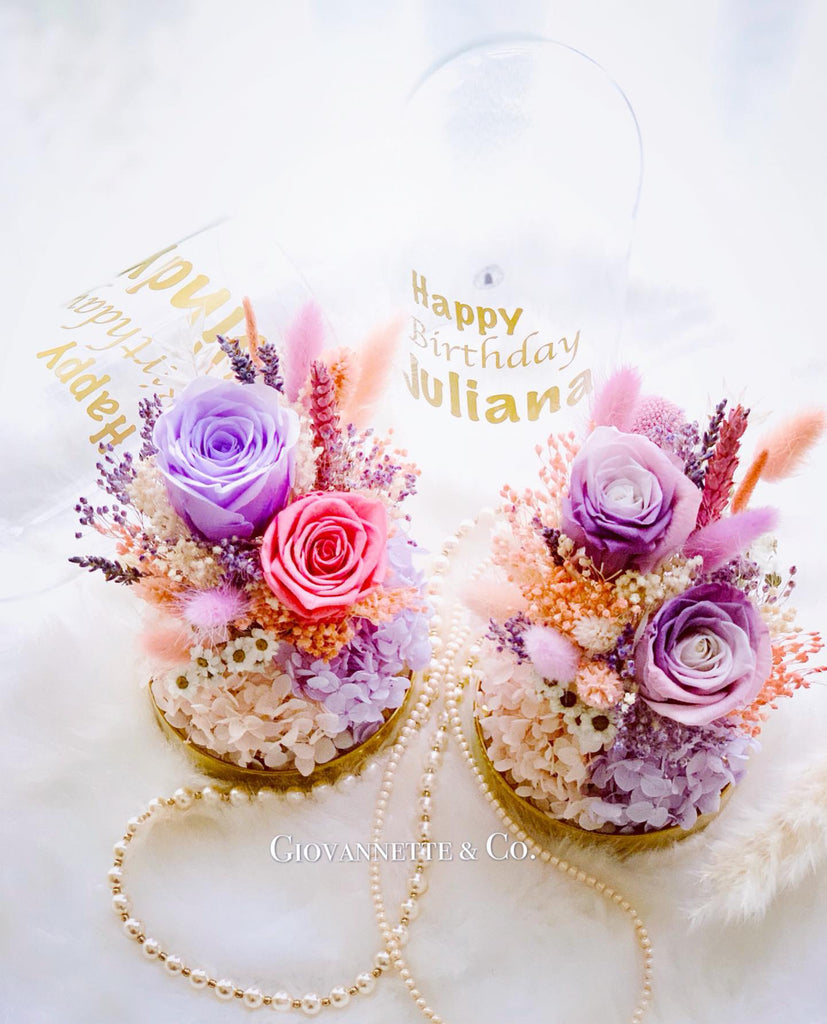 Personalized Everlasting Bell Jar Blooms