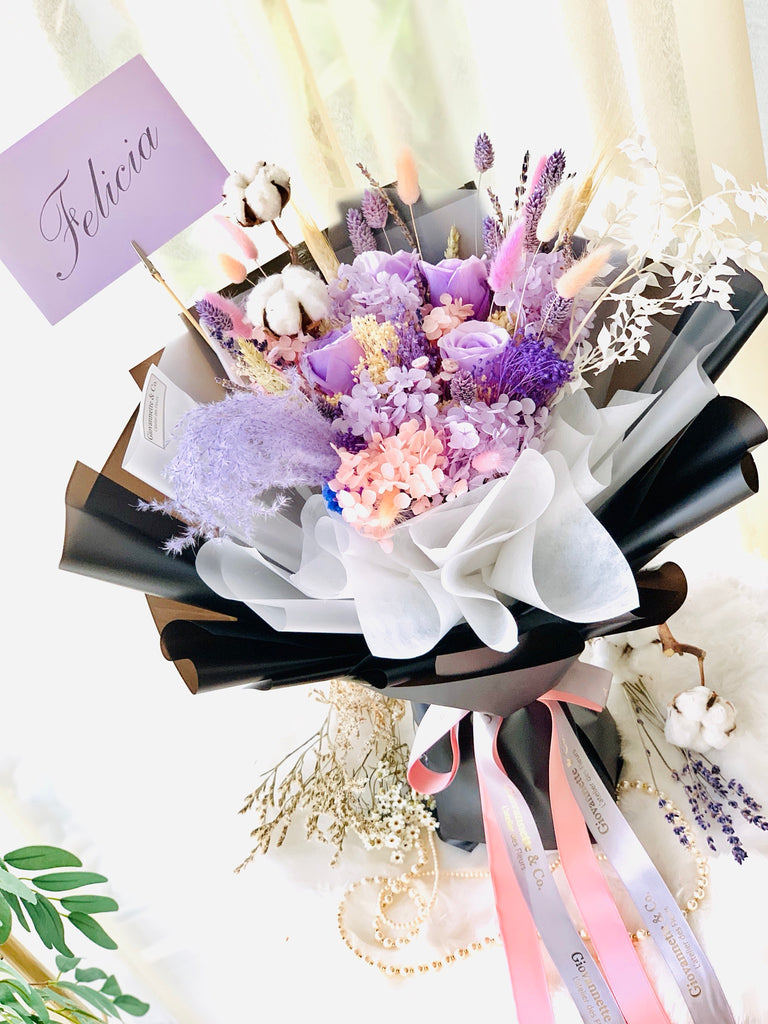 Everlasting Purple Meadow Bouquet (Preserved Flowers)