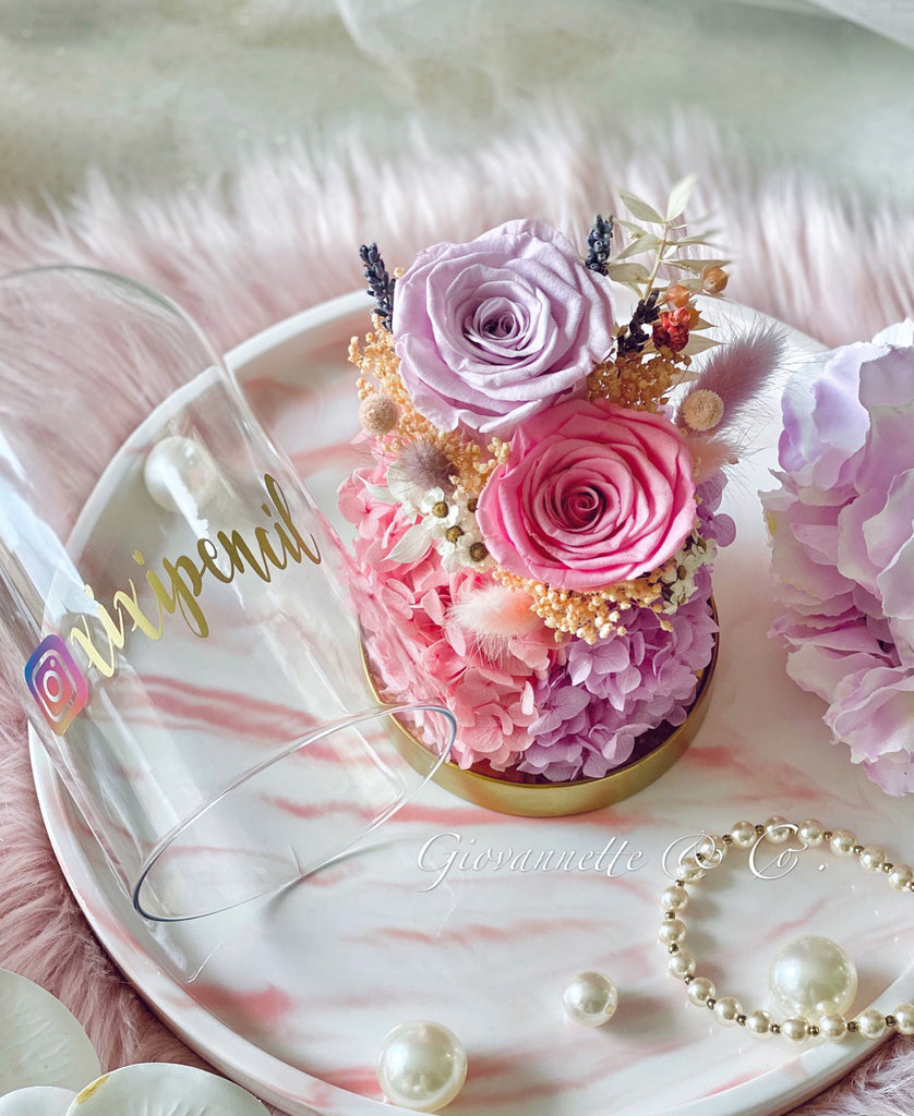 Personalized Everlasting Bell Jar Blooms