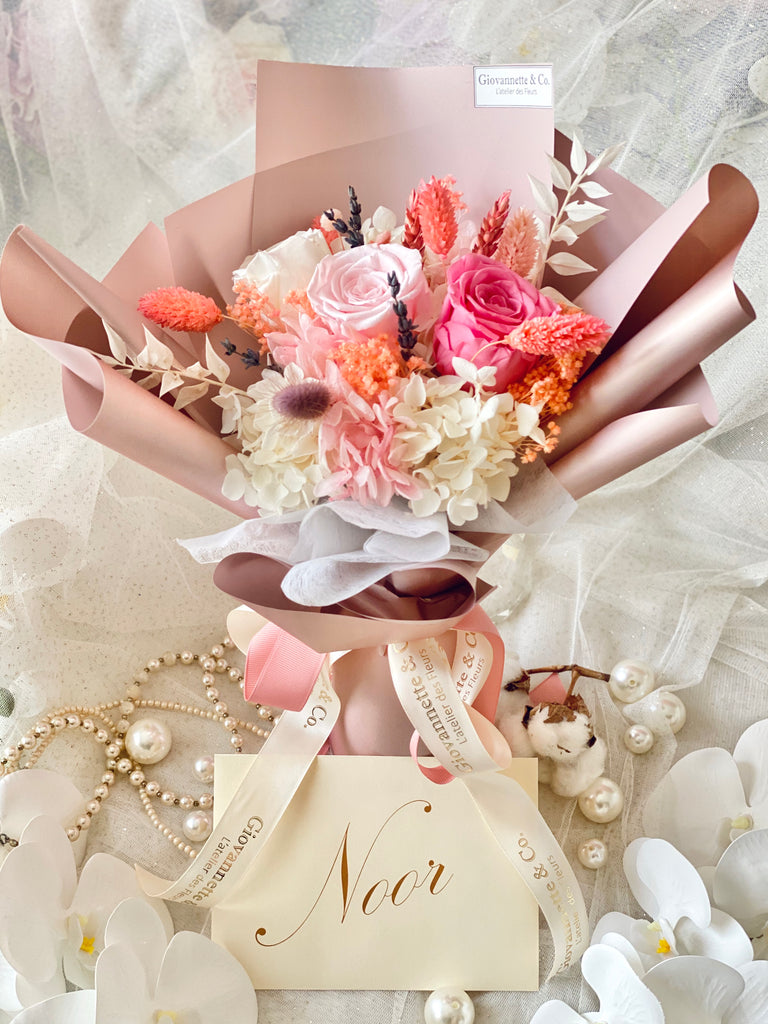Everlasting Smitten Pink Bouquet (Preserved Flowers)