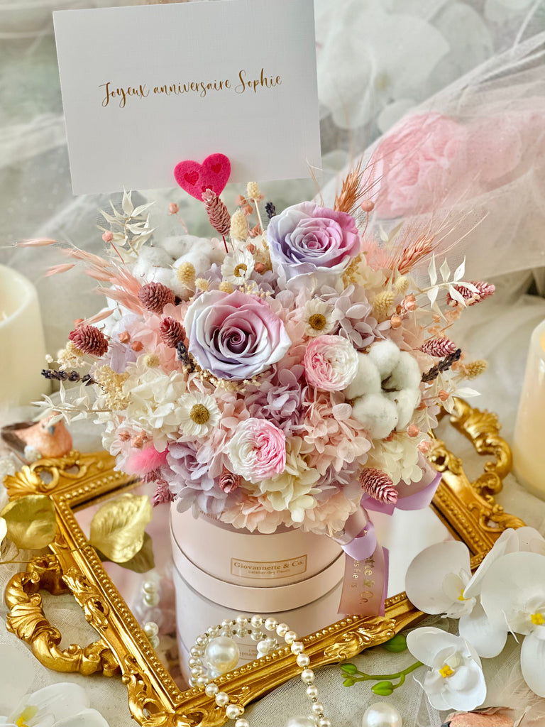 Everlasting Bottega Bloom (Preserved Flowers, Ombré Purple Pink)