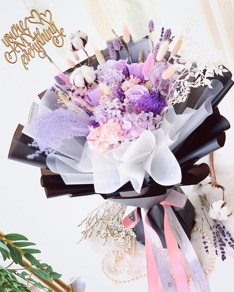 Everlasting Purple Meadow Bouquet (Preserved Flowers)