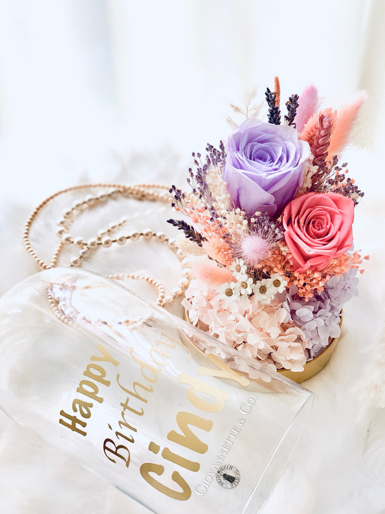 Personalized Everlasting Bell Jar Blooms