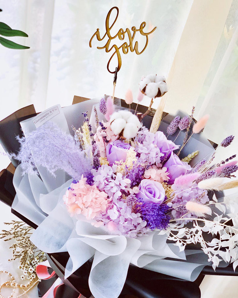 Everlasting Purple Meadow Bouquet (Preserved Flowers)