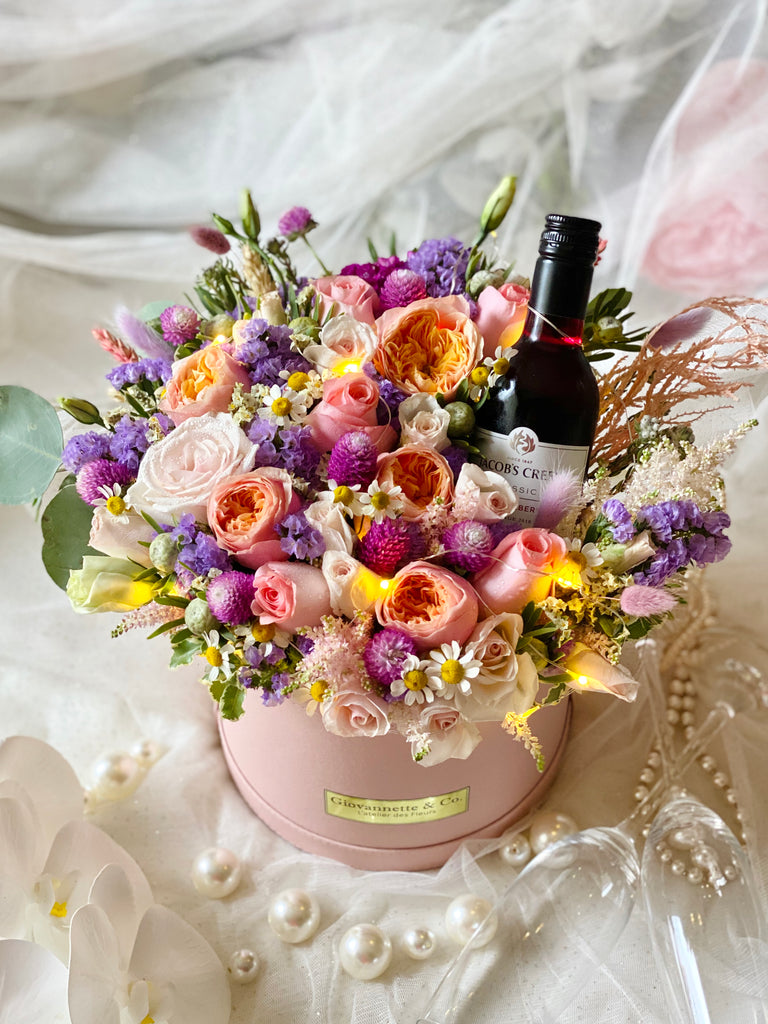 J’adore Pink Gardenia Wine Blooms Box