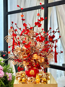 Everlasting CNY Bountiful Red Fortune Bloom Centerpiece