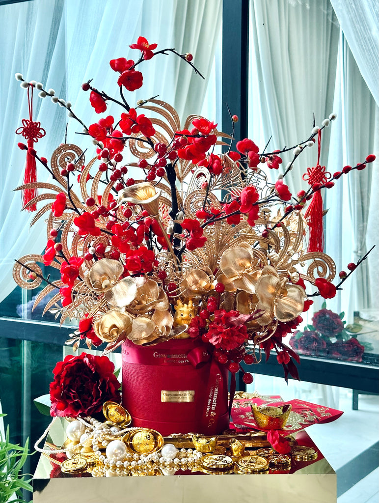 Everlasting CNY Celestial Crimson Fortune Bloom Box