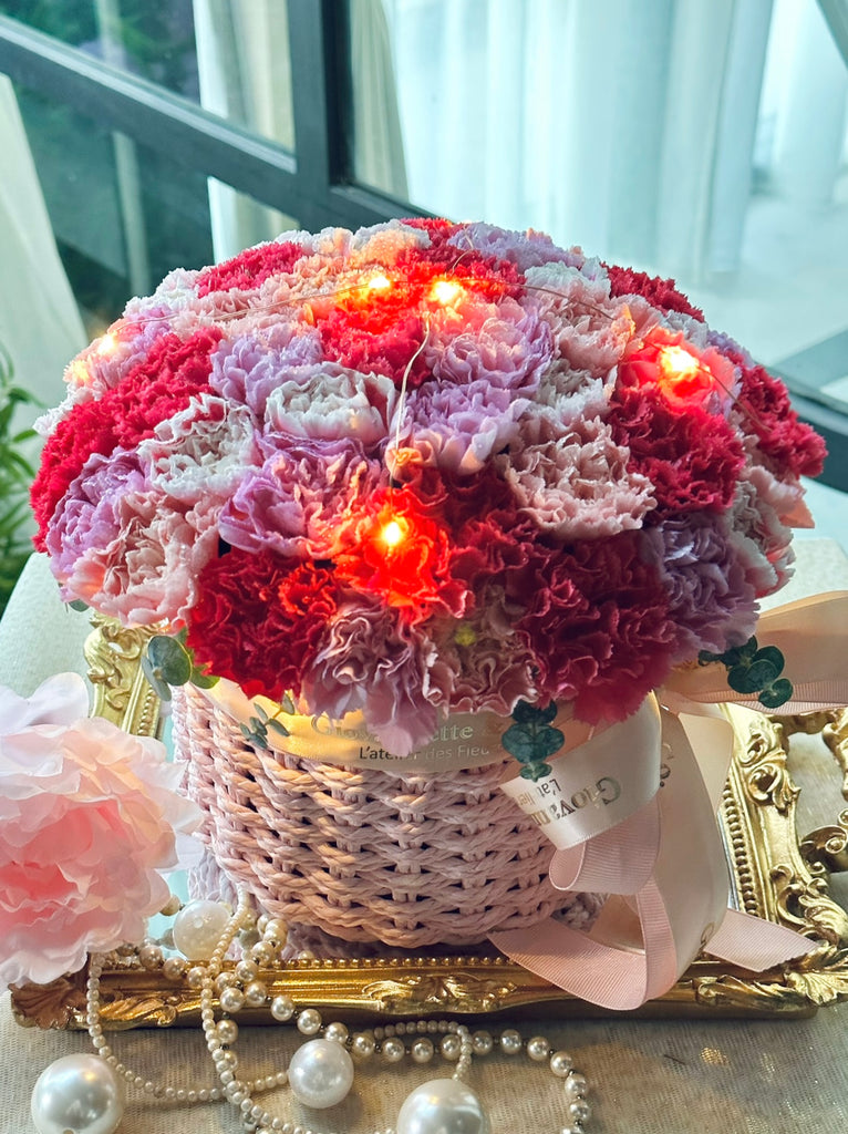 Pink Carnations Bloom Box + Ginseng Bird’s Nest Healthy Drink Set