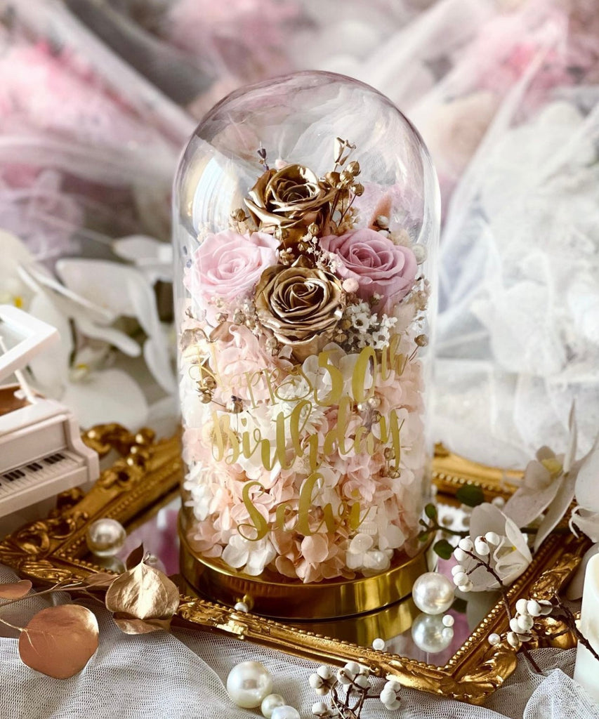 Personalized Everlasting Deluxe Bell Jar Blooms