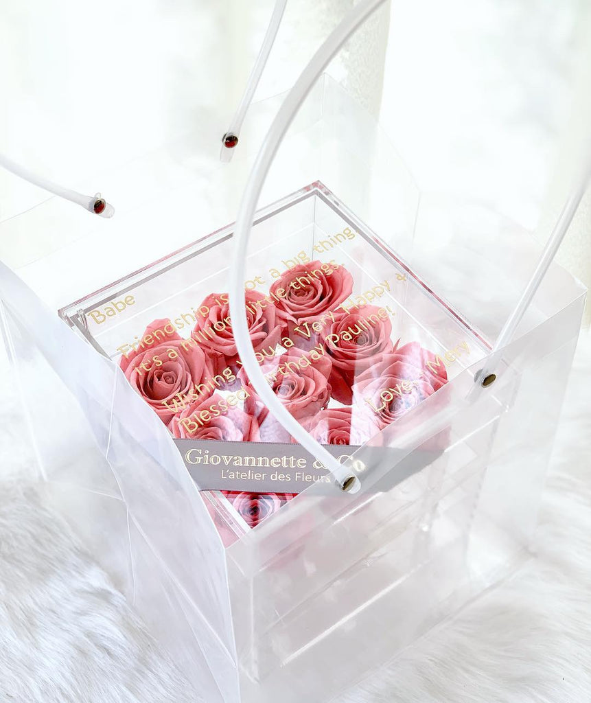 Personalized L’enchanteur Box (9 Preserved Roses)