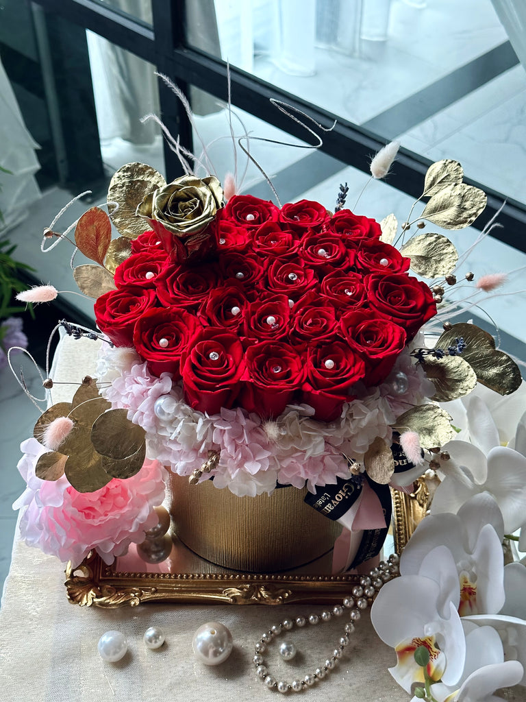 Absolu De Rose (Preserved Flowers) - Red Gold