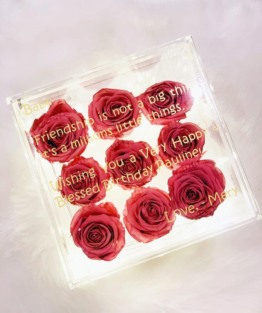 Personalized L’enchanteur Box (9 Preserved Roses)