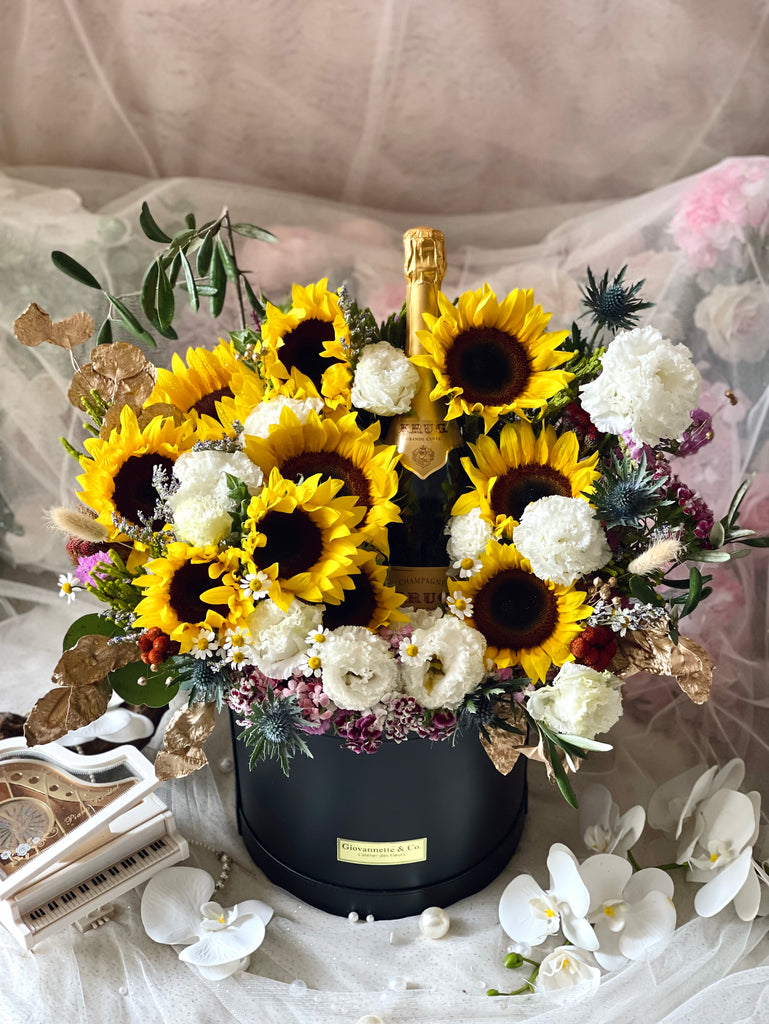 Bespoke Sunflowers Krug Champagne Bloom Box