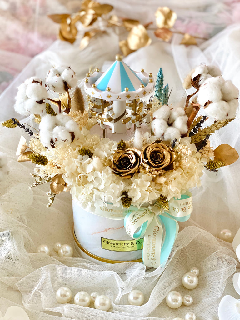 Whimsical Carousel Music Blooms Box (Preserved Flowers)