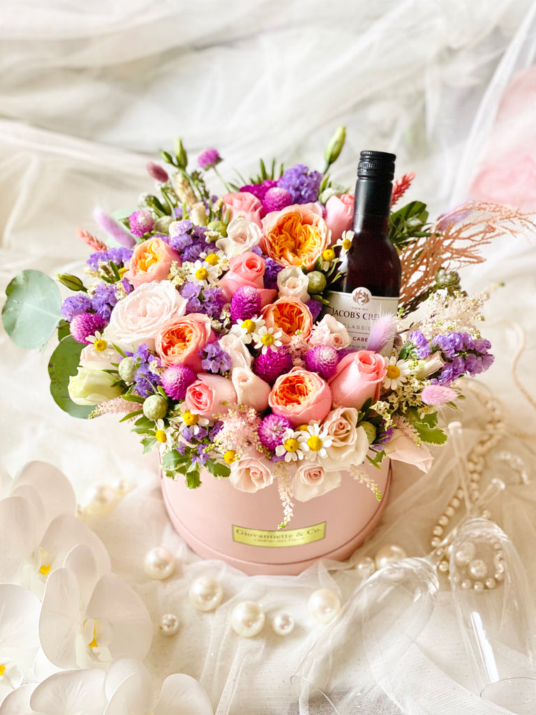 J’adore Pink Gardenia Wine Blooms Box