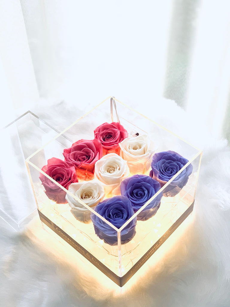 Personalized L’enchanteur Box (9 Preserved Roses)