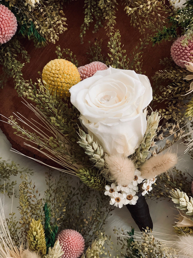 Everlasting Rose Boutonnière (Preserved Flower)