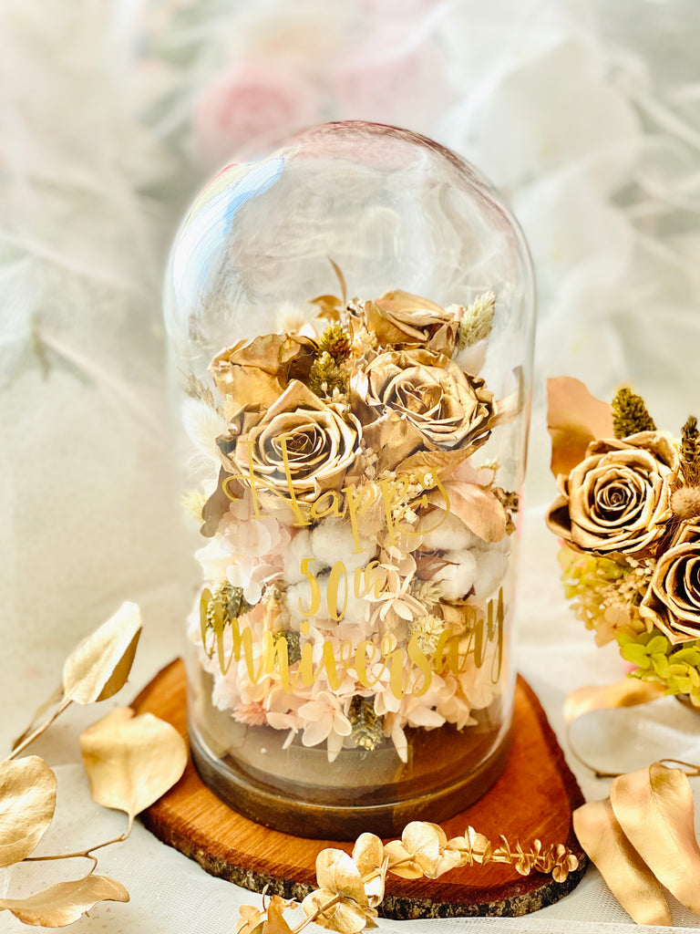 Personalized Everlasting Deluxe Bell Jar Blooms