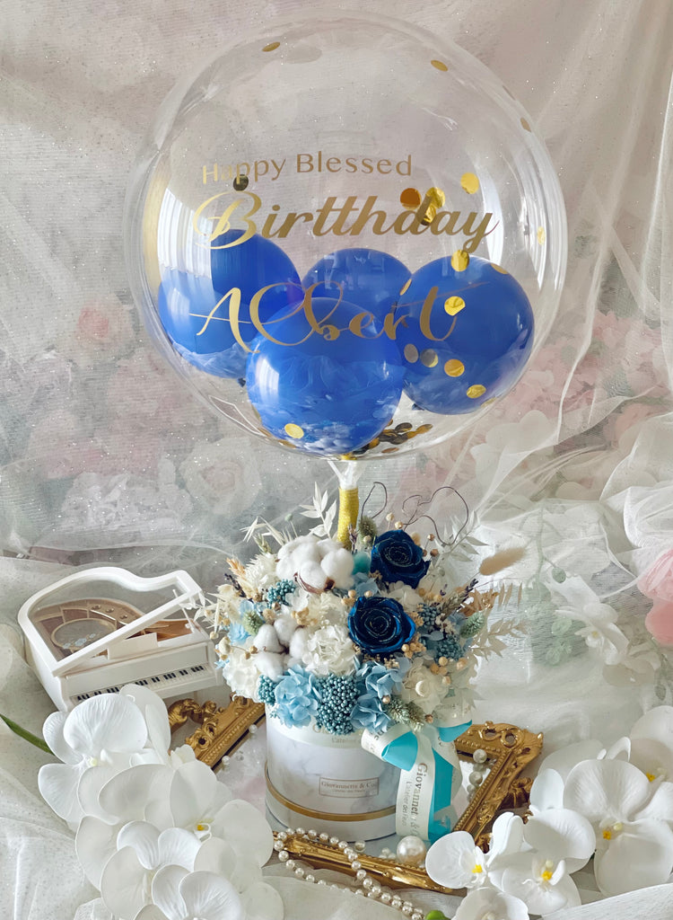 Everlasting Blue Sapphiere Bloom Box (Preserved Flowers)