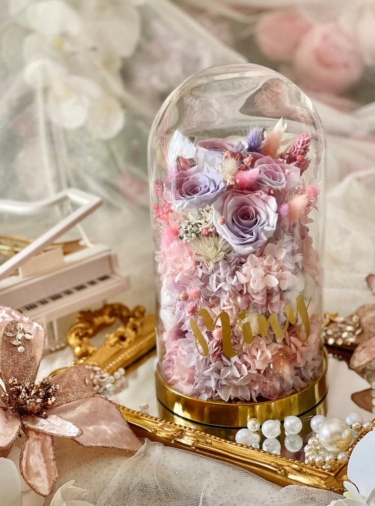 Personalized Everlasting Deluxe Bell Jar Blooms