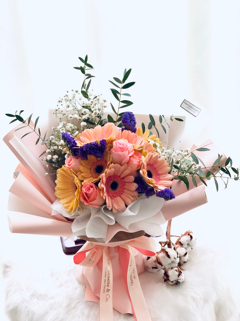 Sweet Pink Gerbera Rose Bouquet