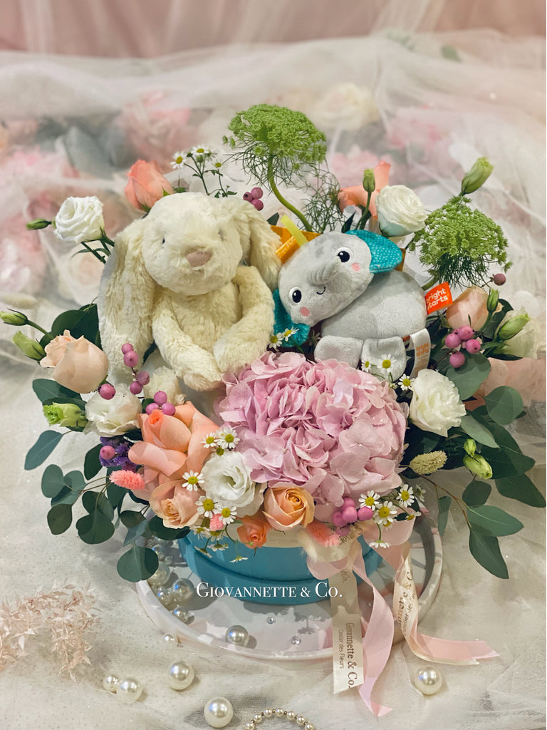 Jellycat Bunny N Friend Floral Gardenia Pamper Box (Fresh Flower)