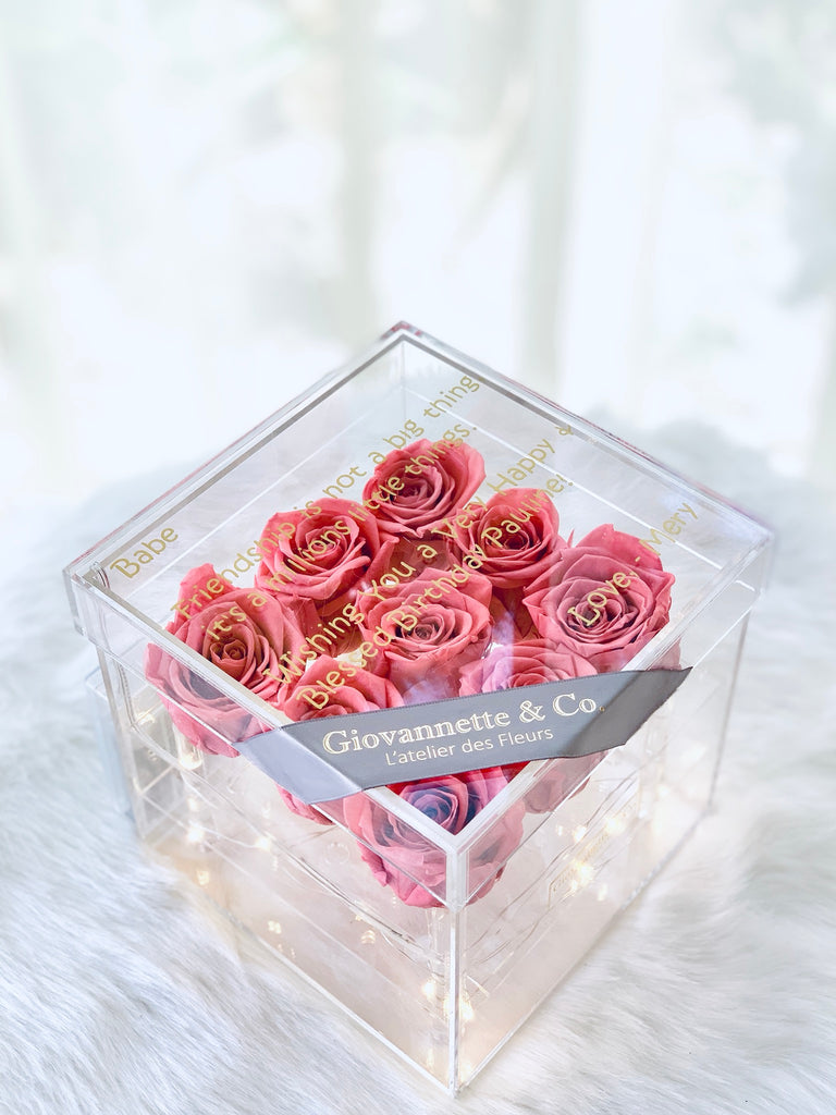 Personalized L’enchanteur Box (9 Preserved Roses)