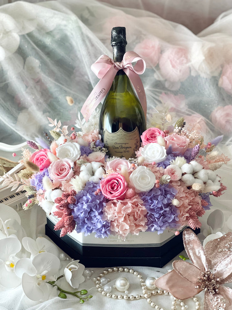 Eternity Diamond Dom Perignon Champagne Blooms Box