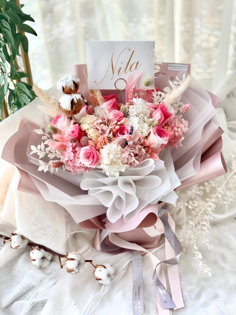 Eternity Valentine Ombré Pink Bouquet (Preserved Flower, Large)