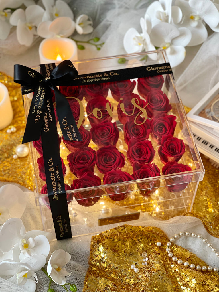 Personalized L’enchanteur Box (25 Preserved Roses)