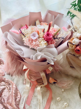 Everlasting Deluxe Pink Blossoms Bouquet (Preserved Flowers)