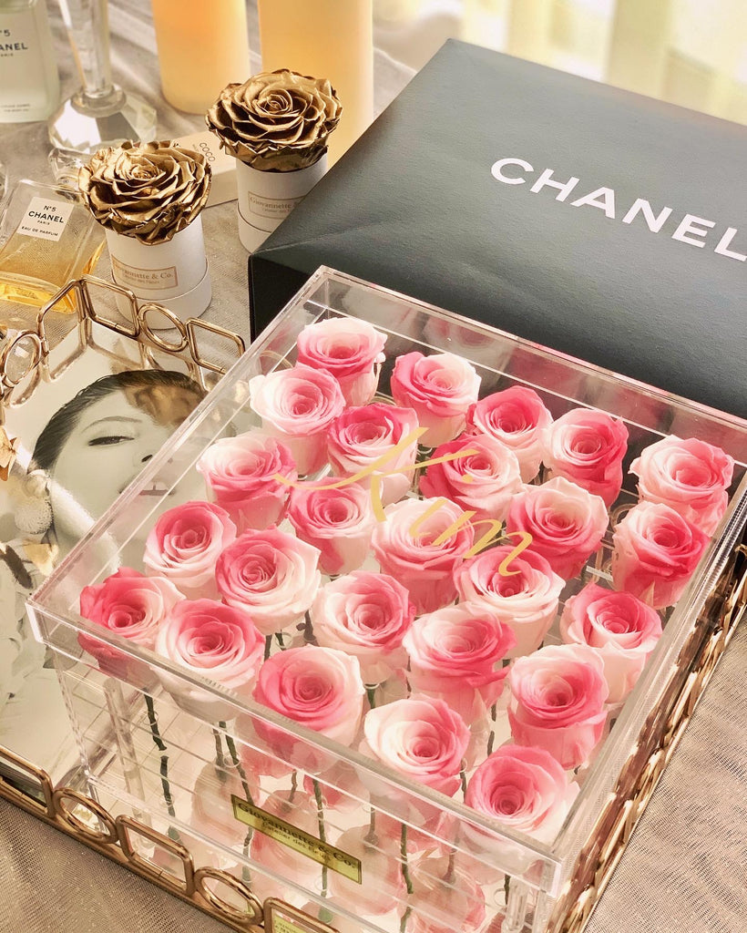 Personalized L’enchanteur Box (25 Preserved Roses)