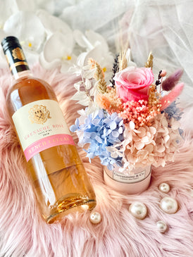 Mini Bottega Blooms Box & French Rose Wine Set