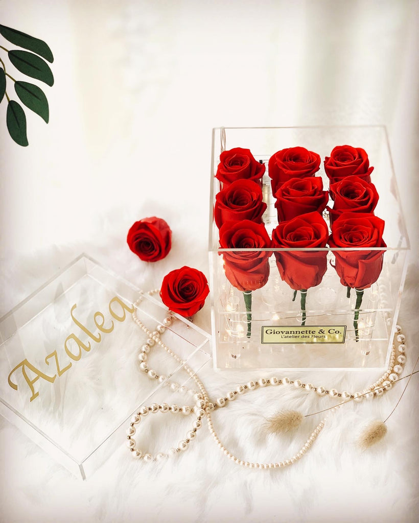 Personalized L’enchanteur Box (9 Preserved Roses)