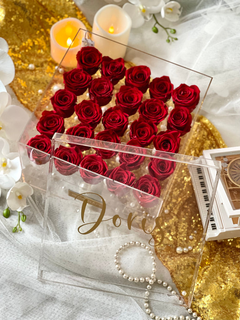 Personalized L’enchanteur Box (25 Preserved Roses)