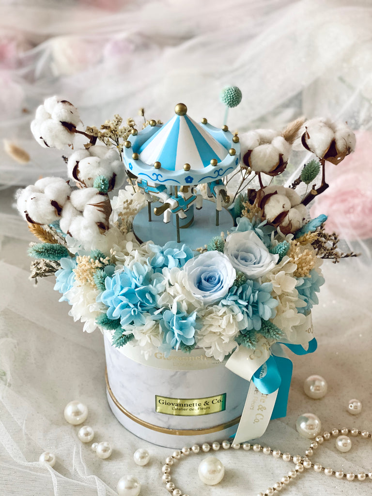 Whimsical Carousel Music Blooms Box (Preserved Flowers)