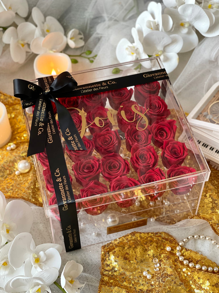 Personalized L’enchanteur Box (25 Preserved Roses)