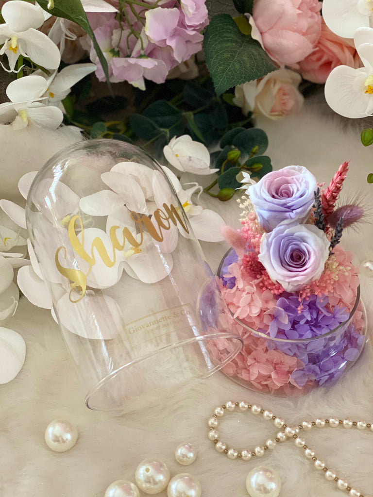 Personalized Everlasting Glass Dome Blooms