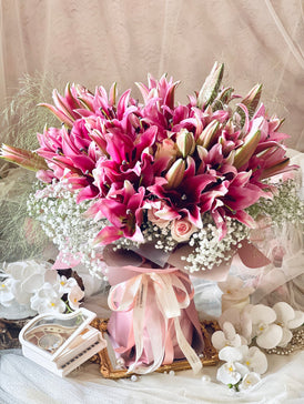 Classique Pink Lily Bouquet (Extra Large)