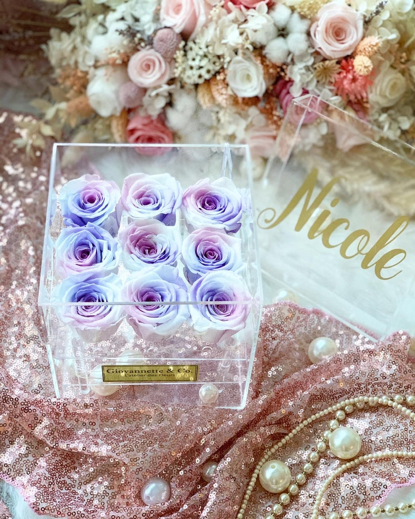 Personalized L’enchanteur Box (9 Preserved Roses)