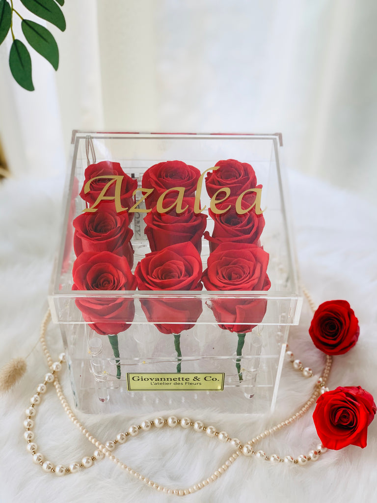 Personalized L’enchanteur Box (9 Preserved Roses)